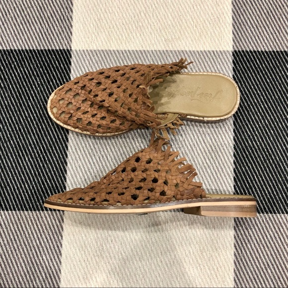 Free People Leather Macramé  Mules Flats 6 New - Picture 3 of 4